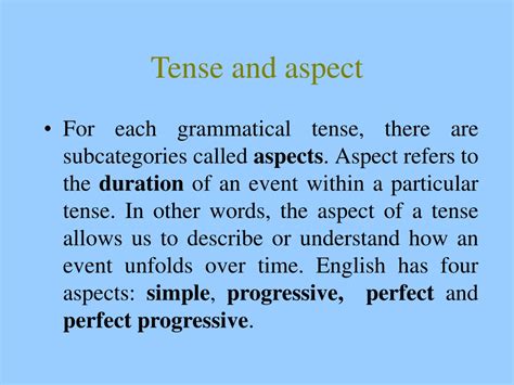 Ppt Verb Phrase Tense And Aspect Powerpoint Presentation Free Hot Sex
