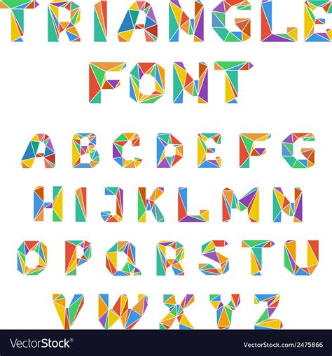 Mosaic Triangular Alphabet Royalty Free Vector Image
