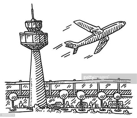 Airport Tower Building Airplane Drawing Airplane Sketch Airplane