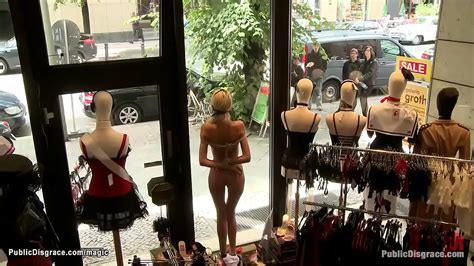 Dom Princess Donna Dolore Binds Naked Euro Blonde Babe Blanche Summer In Public Window For