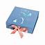 Pale Blue Large Folding Gift Box With Magnetic Closure And Silk Ribbon