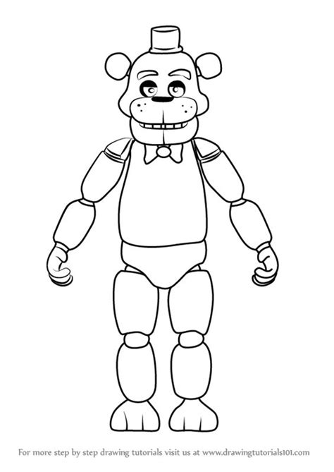 Learn How To Draw Freddy Fazbear From Five Nights At Freddys Five