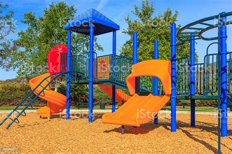 Playground In Southern California Parkslideswings Stock Photo