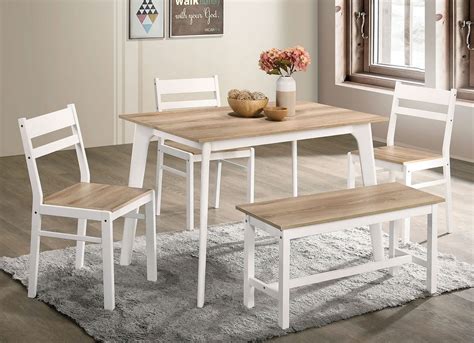 At coleman's furniture finding a dining room set that matches the decor of your home is a given. Debbie 5Pc Natural/White Wood Dining Table Set by Furniture of America