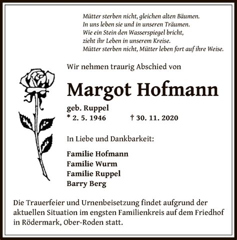 Traueranzeigen Von Margot Hofmann Schwaebische De Trauerportal My Xxx