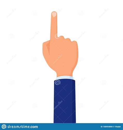 Hand With Pointing Finger Flat Cartoon Vector Illustration