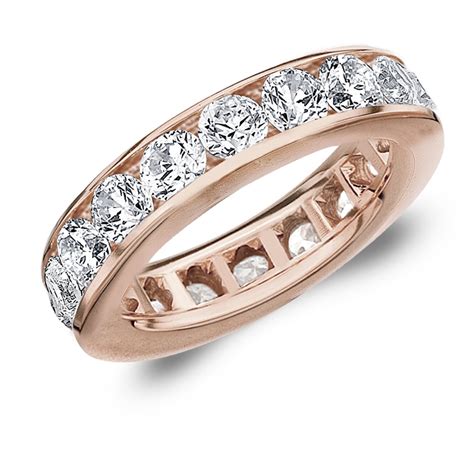 Eternity Wedding Bands 40 Carat Tw Diamond Eternity Ring In 14k Rose Gold Beautiful 4 Ct
