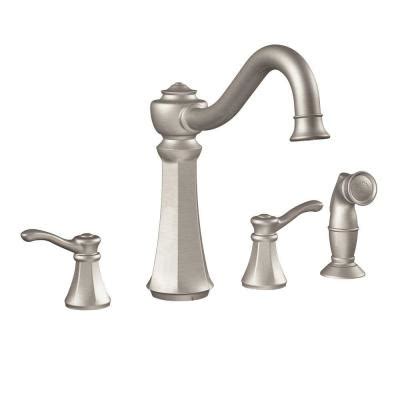 Moen kitchen faucet two handle repair. MOEN Vestige 2-Handle Side Sprayer Kitchen Faucet in Spot ...