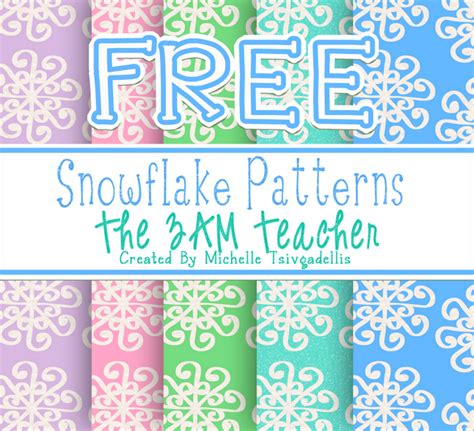 Free Snowflake Digital Backgrounds By The 3am Teacher Snowflake