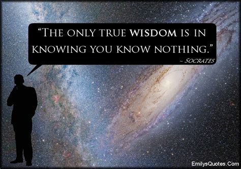 The Only True Wisdom Is In Knowing You Know Nothing Popular Inspirational Quotes At EmilysQuotes