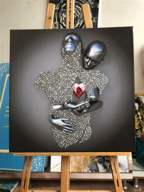 handmade-glittery-silvery-red-love-heart-canvas-wall-art-3d-etsy