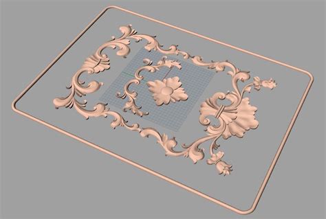 Door Flower Relief Model Stl Format For Cnc Carving E483 3d Model