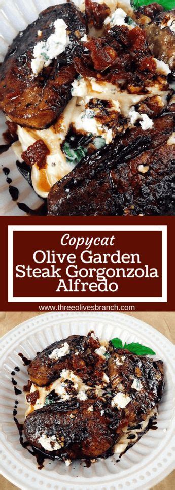 Toss pasta with sauce and place on a large platter. Copycat Olive Garden Steak Gorgonzola Alfredo - Three ...
