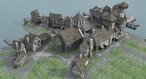 Medieval Port 3d Fantasy Art Landscapes Medieval Fantasy City