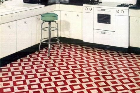 Vintage Home Style 1950s Vinyl Floor Tiles In Square Patterns Vinyl