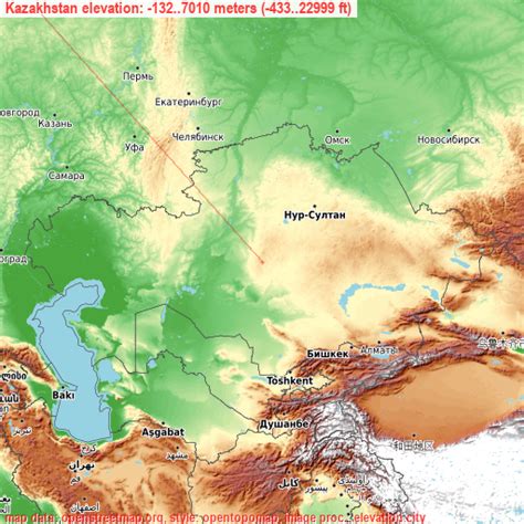 Kazakhstan Elevation