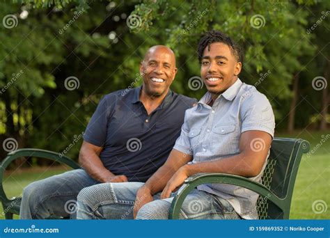 African American Father And His Adult Son Stock Photo Image Of