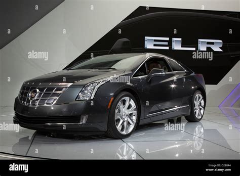Detroit Michigan The Cadillac Elr Electric Car On Display At The