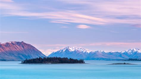 New Zealand Mountain 4k Lake Sea Water Sky Reflection Landscape