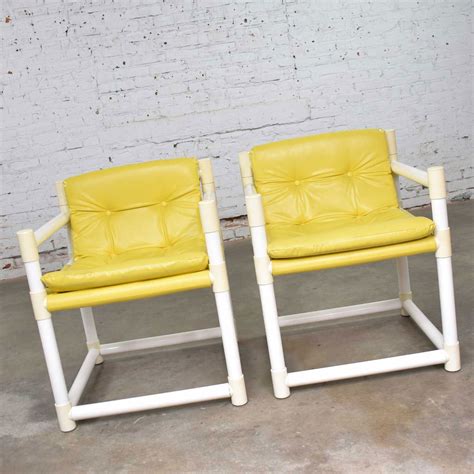 Making a pvc pipe chair for indoors or outdoors is a fun and quick way to make unique furniture. Pair MCM Outdoor PVC Side Chairs Yellow Vinyl Upholstery ...