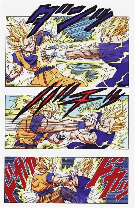 19 Majin Vegeta Vs Goku In Color From The Manga The Rematch Of