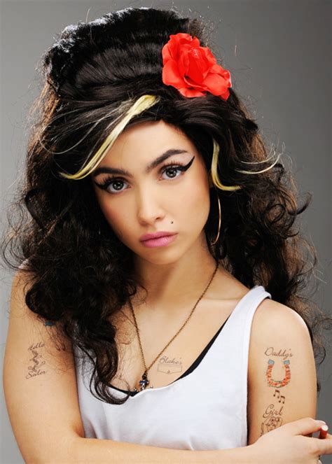 Amy Winehouse Style Beehive Wig With Flower