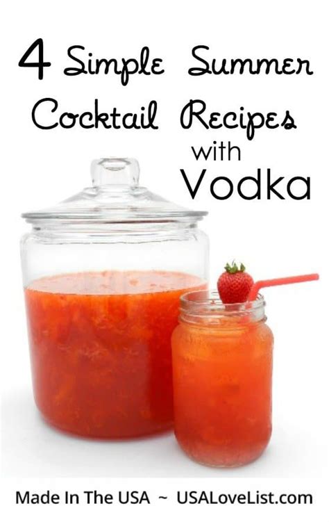 The drink recipes every vodka drinker needs. Four Simple Summer Cocktail Drink Recipes With Vodka - USA Love List