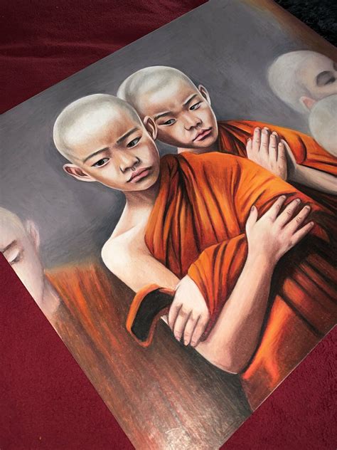 Monks By Yuliia Dzhurenko 2020 Drawing India Ink Colored Pencil On