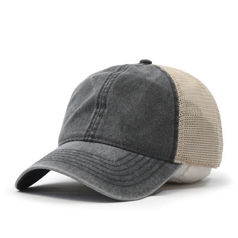 Vintage Washed Cotton Soft Mesh Adjustable Dad Hat Baseball Cap
