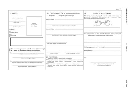 Wniosek o paszport na 2019 r.