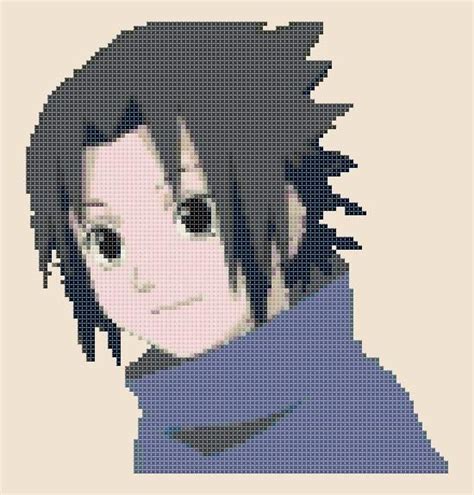 Pixel Art Sasuke Uchiha Facile Sasuke Pixel Art Coloriage Pixel Art
