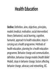 Health Education And Promotion Ppt Mweah Pptx Health Education