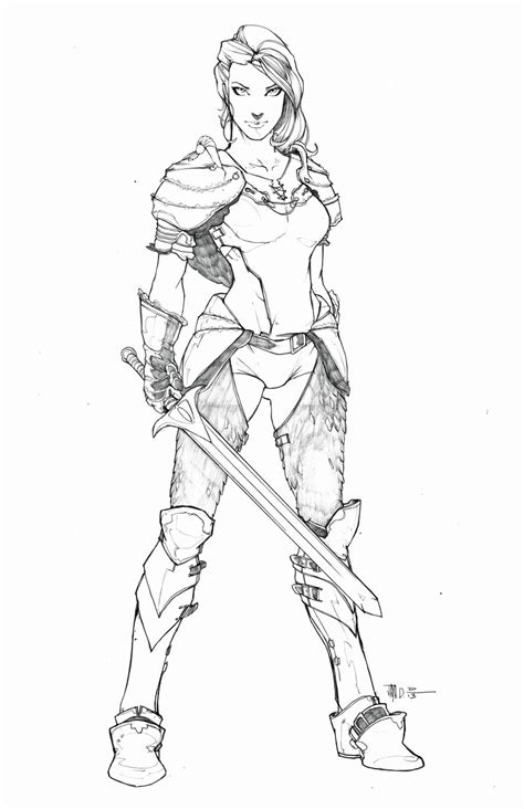 Anime Medieval Warrior Drawing Sketch Coloring Page