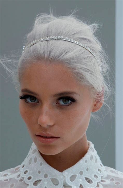 Work your way through each section until all of your hair is coated. beauty fashion blonde hair dye hairband white lace ...