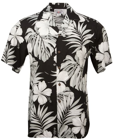 This hawaiian shirt with stretch is the perfect style to throw on on a hot day and stay comfortable. Hibiscus Passion Mens Hawaiian Aloha Shirt in Black, Mens ...