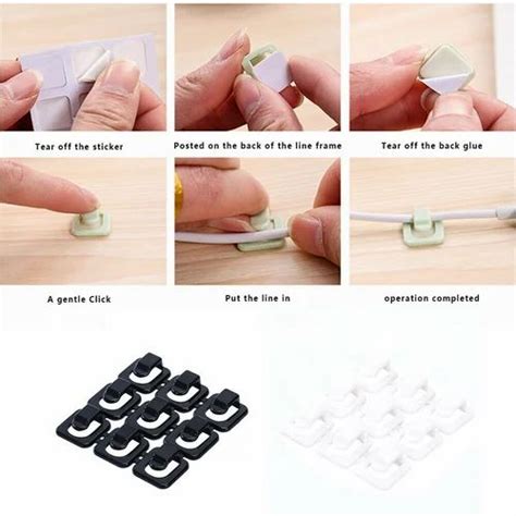 18pcs Holder Cable Clip Electric Wire Desk Immobilization Self Adhesion