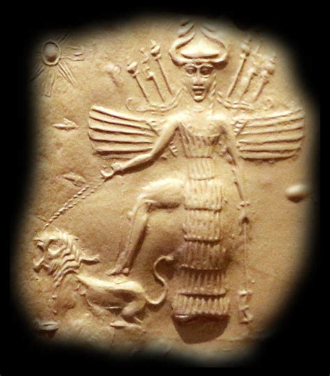 Ufos In Ancient Art Akkadian Goddess Ishtar On A Seal 2350 To 2150