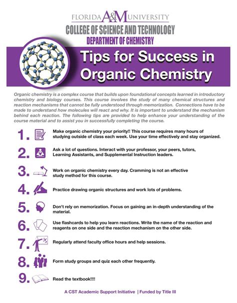 Success Tips For Organic Chemistry By Famu College Of Science And