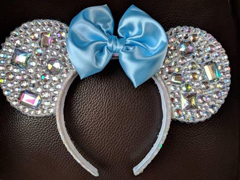 Rhinestone Jeweled Minnie Mouse Ears Pick Your Color Bow Etsy