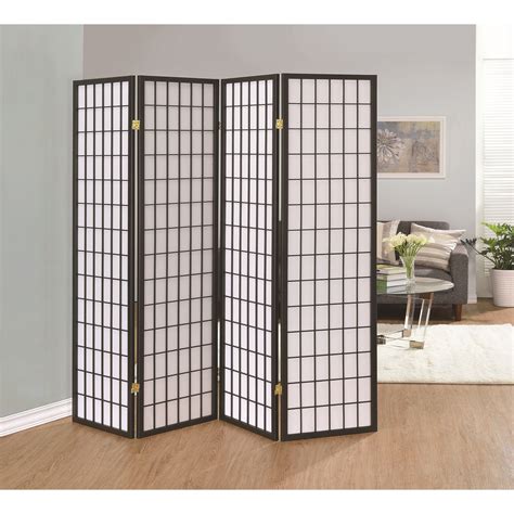 Coaster Folding Screens Grey Four Panel Folding Screen | Value City