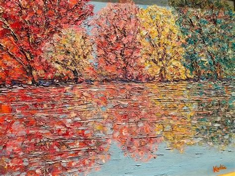 Impressionist Abstract Trees Landscape Original Oil