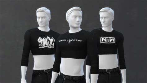 Accessory Band Shirts Long Sleeves And Cropped Graveful Sims