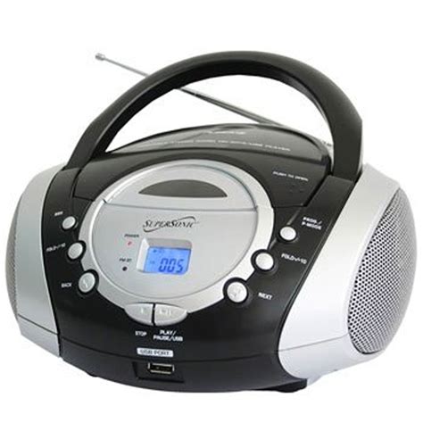 Supersonic 97077939m Portable Audio System Mp3cd Player With Usbaux