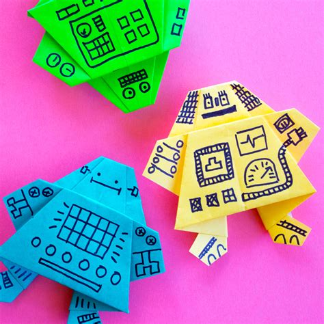 Easy Origami Robot Tutorial Origami Paper Robots Robot Fold