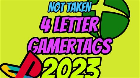4 letter gamertags that are not taken in 2023 youtube