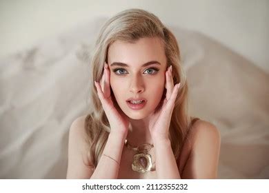 Beautiful Passionate Blonde Girl On Sand Stock Photo Shutterstock