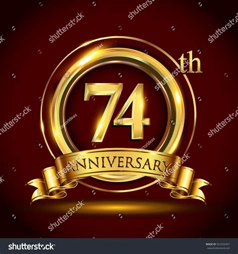 Image Vectorielle De Stock De 74th Golden Anniversary Logo Seventy Four