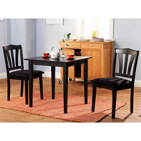 Bahom 7 piece kitchen dining table set for 6, glass table and pu leather chairs set of 6 for breakfast, black. 3 Piece Dining Set Table 2 Chairs Kitchen Room Wood ...