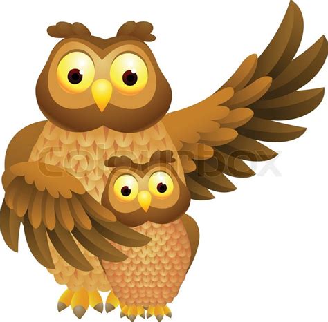 Download Mother owl with baby owl | Stock Vector | Colourbox