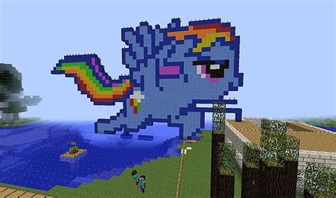 Rainbow Dash Pixel Art Kaunas Minecraft Map